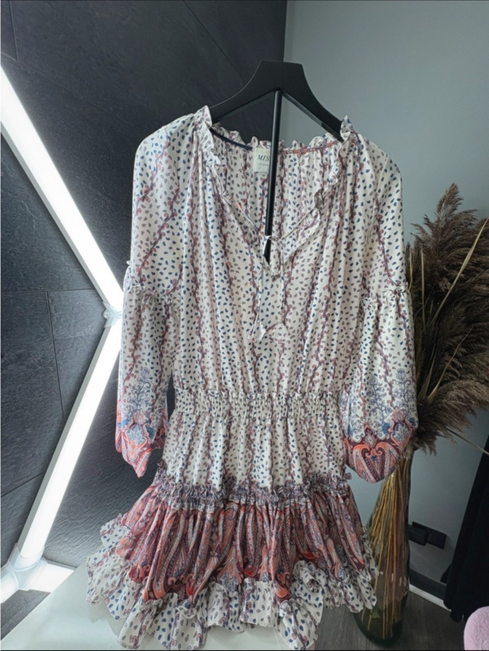 MISA los Angeles Floral Tiered Boho Dress